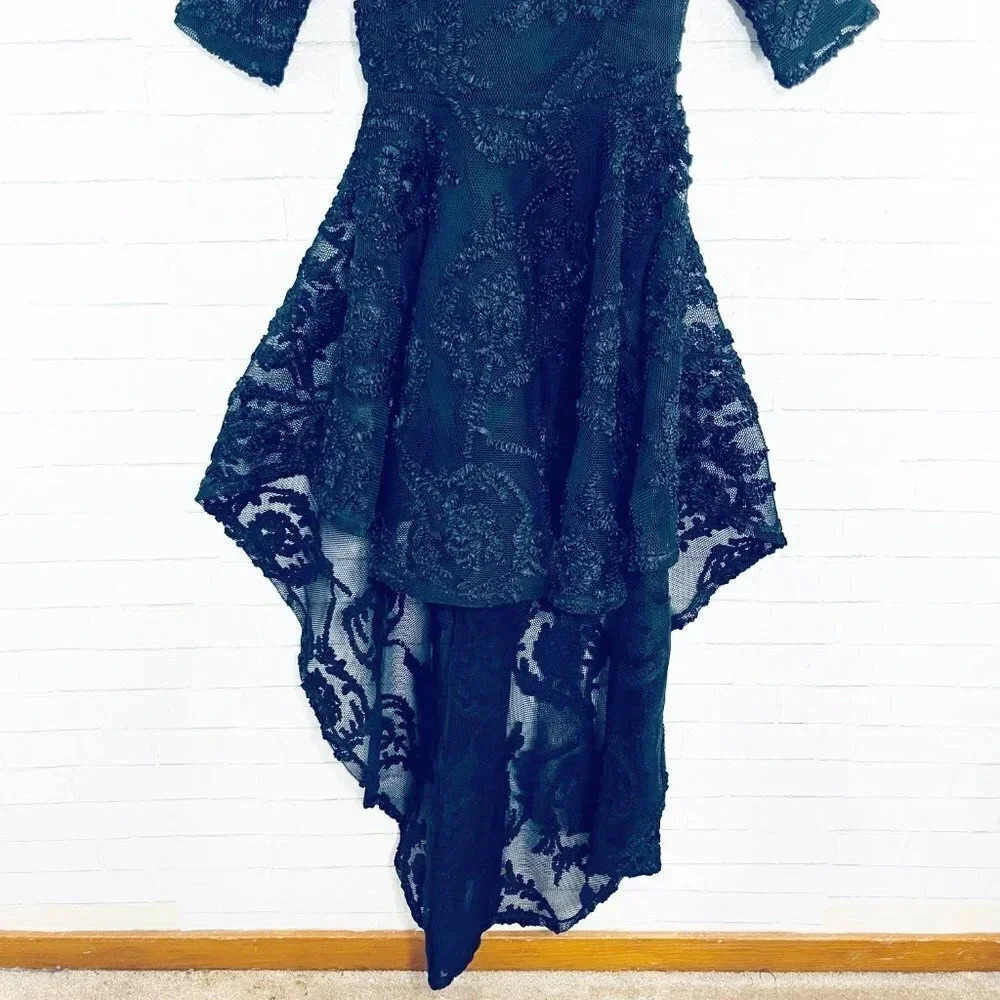 Akira Chicago Black High Low Lace Cinderella Dress Women's Size Small NEW - Picture 7 of 12